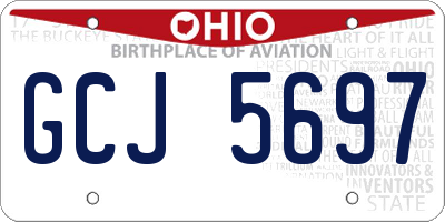 OH license plate GCJ5697