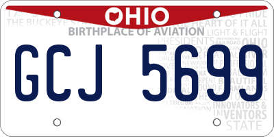 OH license plate GCJ5699