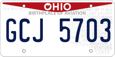 OH license plate GCJ5703