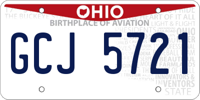 OH license plate GCJ5721