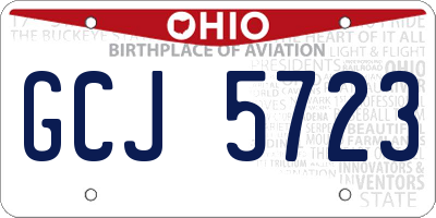 OH license plate GCJ5723