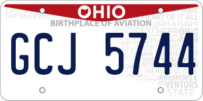 OH license plate GCJ5744