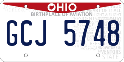 OH license plate GCJ5748
