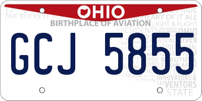 OH license plate GCJ5855