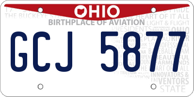OH license plate GCJ5877