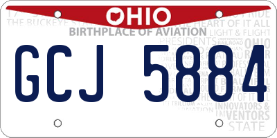 OH license plate GCJ5884