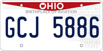 OH license plate GCJ5886