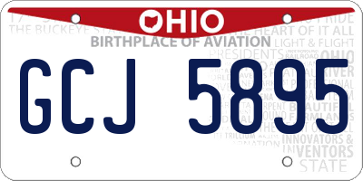 OH license plate GCJ5895
