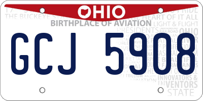 OH license plate GCJ5908