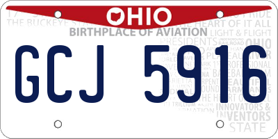 OH license plate GCJ5916