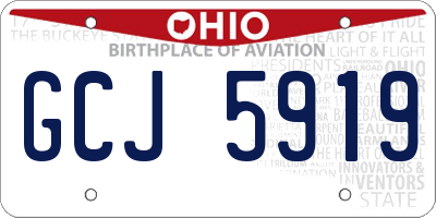 OH license plate GCJ5919