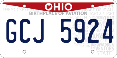 OH license plate GCJ5924