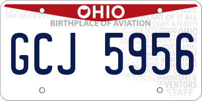 OH license plate GCJ5956