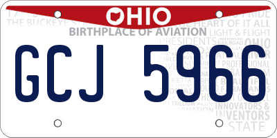 OH license plate GCJ5966