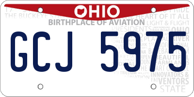 OH license plate GCJ5975