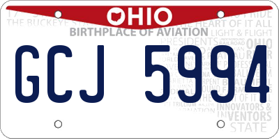 OH license plate GCJ5994