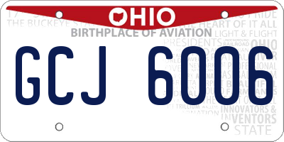 OH license plate GCJ6006