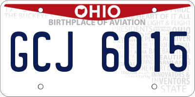 OH license plate GCJ6015