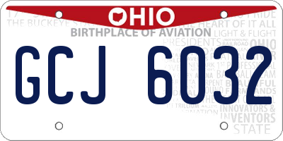 OH license plate GCJ6032
