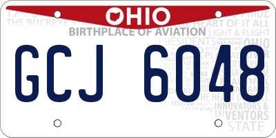 OH license plate GCJ6048