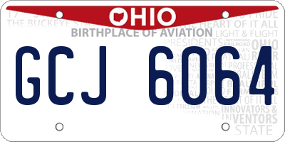 OH license plate GCJ6064