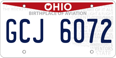 OH license plate GCJ6072