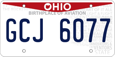 OH license plate GCJ6077