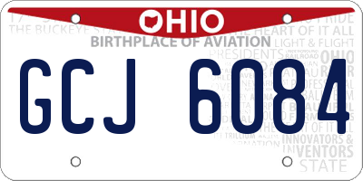 OH license plate GCJ6084