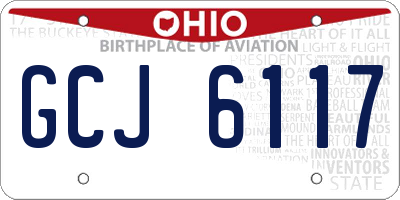 OH license plate GCJ6117
