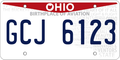 OH license plate GCJ6123