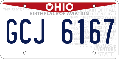 OH license plate GCJ6167