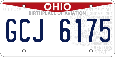 OH license plate GCJ6175