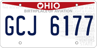OH license plate GCJ6177