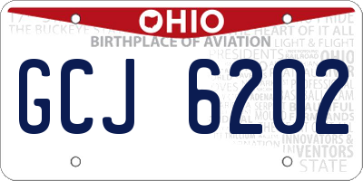 OH license plate GCJ6202