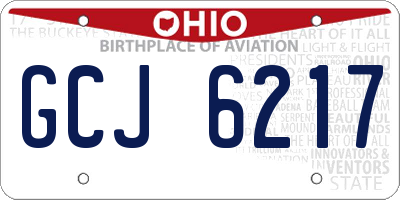 OH license plate GCJ6217