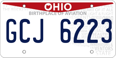 OH license plate GCJ6223