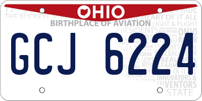 OH license plate GCJ6224