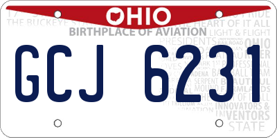 OH license plate GCJ6231