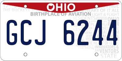OH license plate GCJ6244