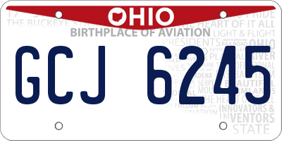 OH license plate GCJ6245