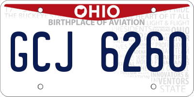 OH license plate GCJ6260