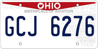 OH license plate GCJ6276