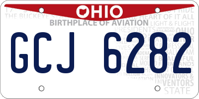 OH license plate GCJ6282