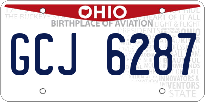 OH license plate GCJ6287