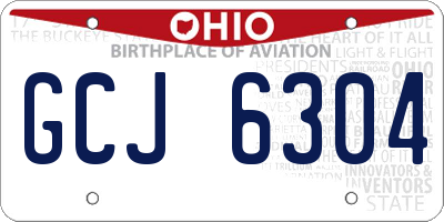 OH license plate GCJ6304