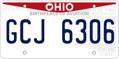 OH license plate GCJ6306
