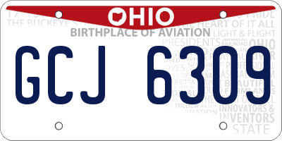 OH license plate GCJ6309