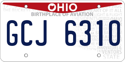 OH license plate GCJ6310