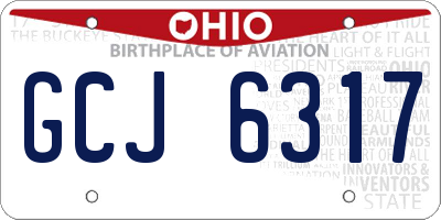 OH license plate GCJ6317