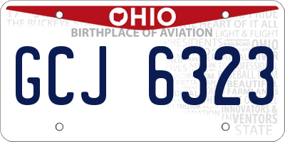OH license plate GCJ6323